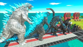 EVOLUTION of SHIMO GODZILLA 2014 Ice Frostbite Size Comparison vs Team KING GHIDORAH + KONG  ARBS