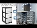 DIY VANITY MIRROR MADE OUT OF STORAGE BINS | DIY VANITY DESK | DIY VANITY WITH LIGHTS