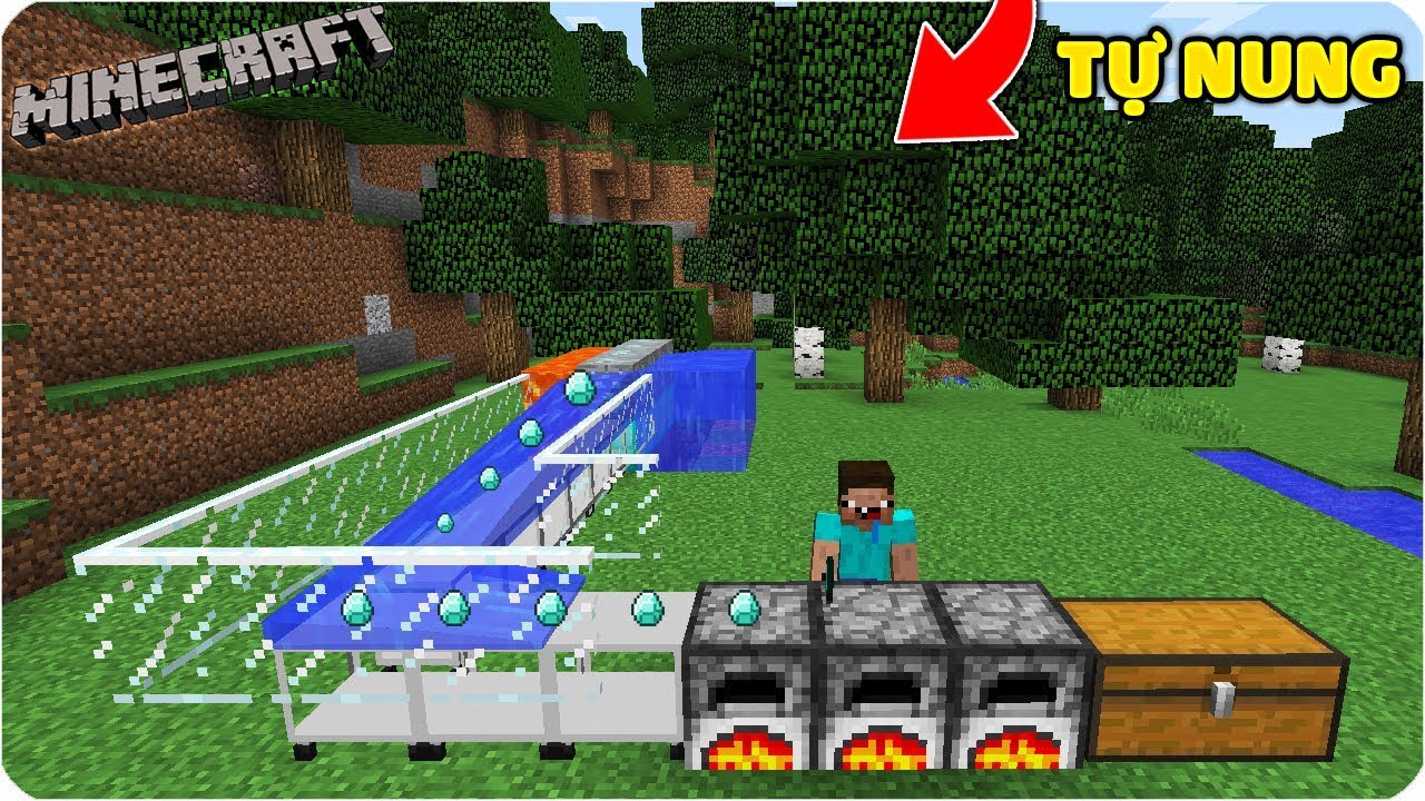 MINECRAFT: MÁY SẢN XUẤT KIM CƯƠNG VÀ TỰ ĐỘNG NUNG SẮT, VÀNG TRONG ...