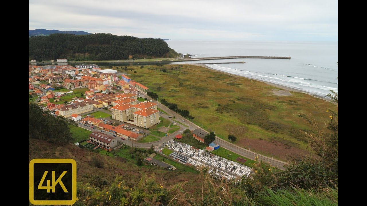 Playa de Bayas y mirador de las trincheras de Ranón. Castrillón. Asturias.4K.