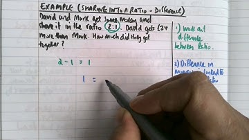 Sharing into a ratio difference example 1 | gcsemathsexamples