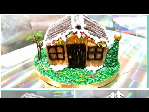 تزيين كيك بيت الثلج بمناسبة الكريسماس