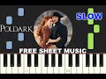 SLOW Piano Tutorial &quot;POLDARK OPENING&quot; 2015, with free sheet music (pdf)
