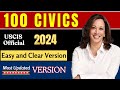 EASY Practice of USCIS Official 100 Civics Questions & Answers for US Citizenship Interview 2024