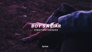 PinkPantheress - Boy's a Liar (Lyrics) sped up/tiktok version | the boy's a liar the boys a player