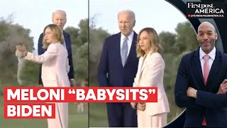 Biden "Wanders Off" at G7 Summit, Salutes Italian PM Awkwardly | Firstpost America