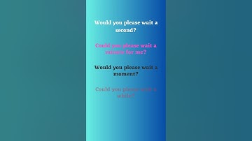 How to Politely Ask Someone to Wait Part 6