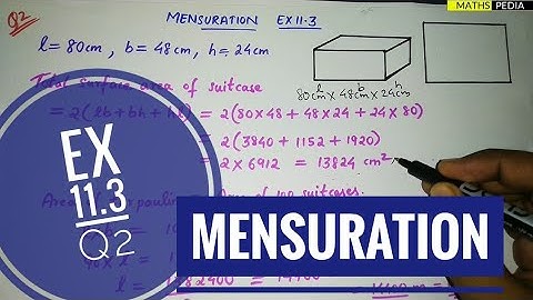 Mensuration | Class 8 | Ex 11.3 Q2 | Chapter 11 | Cbse | Explanation in Hindi | Mathspedia |