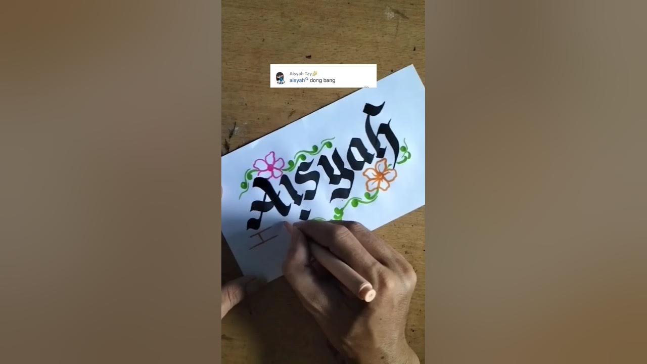 Drawing Lettering Name AISYAH lattering drawing art shorts YouTube