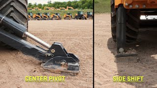 North America: The vertical stabilizers on CASE side shift backhoes lets you work in tighter spaces
