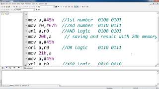Assembly language - Logical operations between two 8-bit numbers