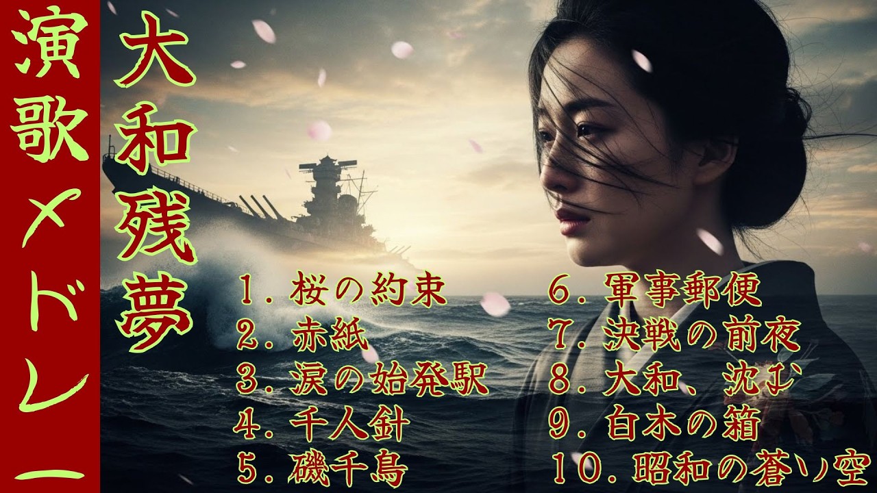 【演歌 メドレー】「大和残夢」亡き人へ捧ぐ鎮魂歌…〜昭和演歌メドレー【悲しい 曲】Enka song