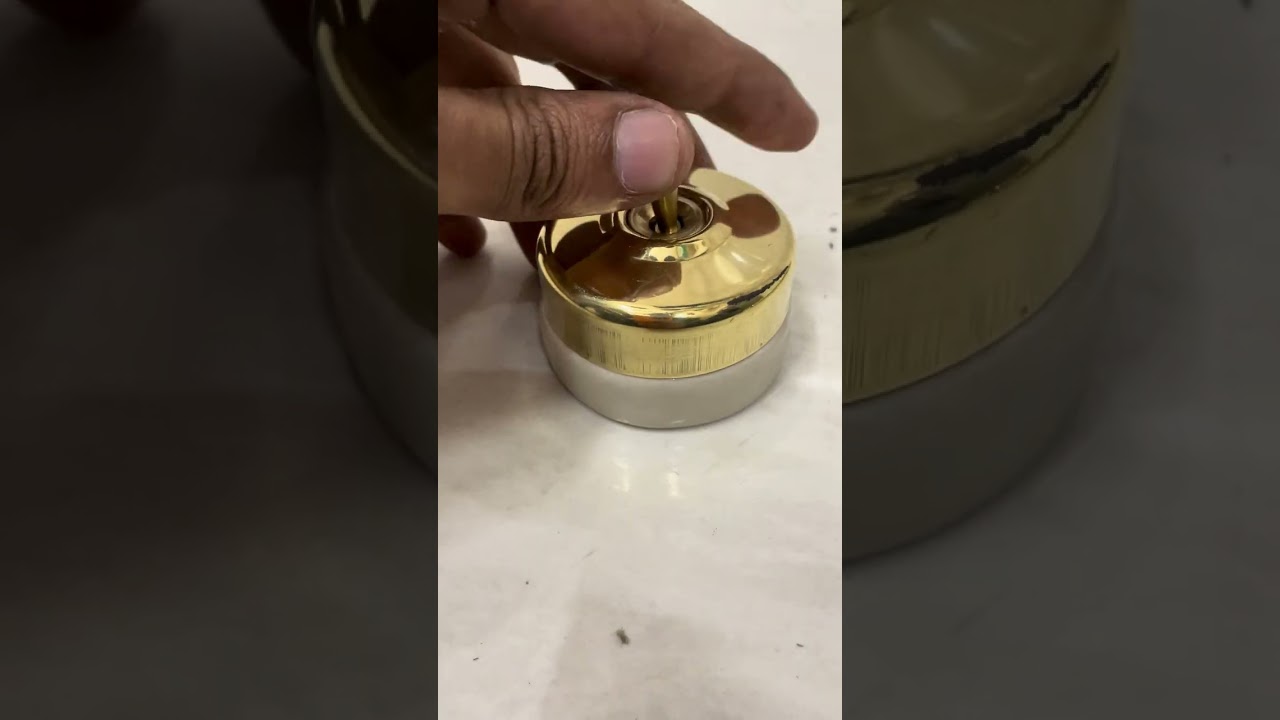 Antique Brass & Ceramic Light Switch - Vintage Decor, Retro Style