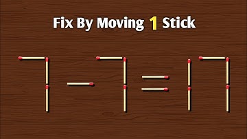 Turn the wrong equation into correct | Matchstick puzzle 7-7=17