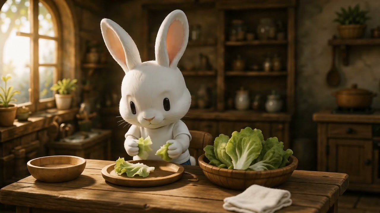 🐰🥗【ASMR】ウサギとシャキシャキレタスサンド / Bunny Eating a