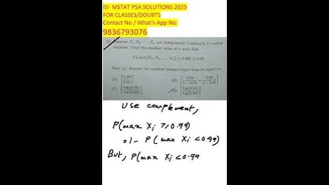 ISI MStat PSA 2025 Q21 Final Answer Uncovered! | Complete Solution #ISIMSTAT #MStat2025 #PSA