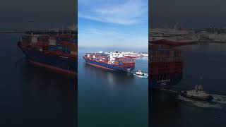 Melbourne Port , ALS HERCULES outbound #cargo #ship #melbourne #drone #container