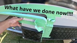 Replacing our cracked access door/ cutting into our brand new van again!!!