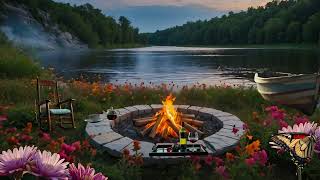 Campfire Riverside Retreat 4K   Ultimate 8 Hour Relaxation by the River