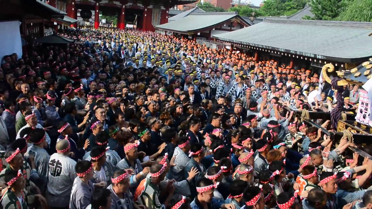 三社祭　浅草　宮出し　平成9年　入手困難 浅草・三社祭「宮出し」 平成27年度 浅草神社例大祭 - YouTube