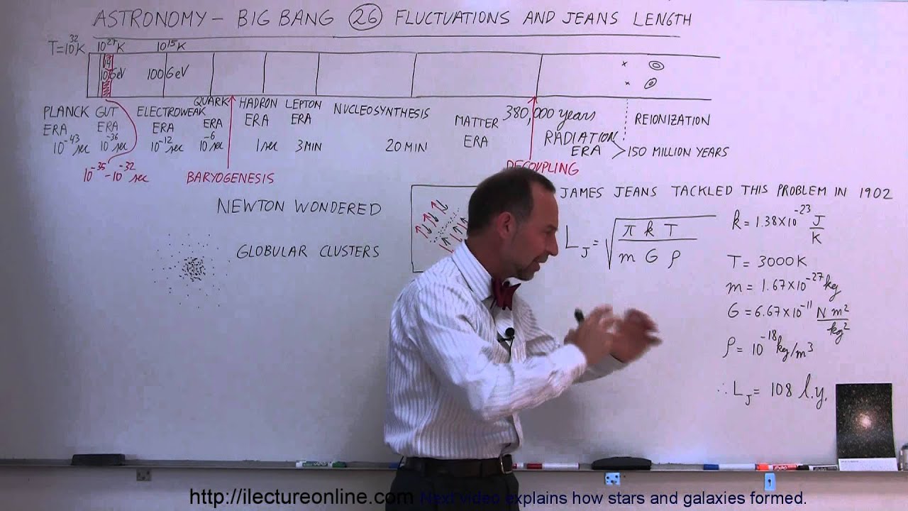 Astronomy: The Big Bang (26 30) Fluctuations and Jeans Length (Gravity and Pressure form Stars) - YouTube