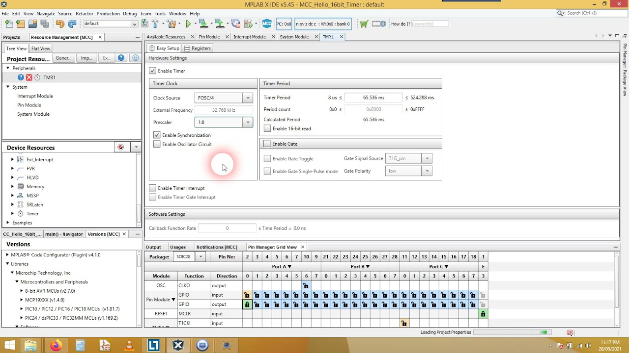 MCC Hello 16 bit Timer