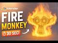 I Made a MONKEY ON FIRE in Blender in 30 Seconds