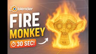 I Made a MONKEY ON FIRE in Blender in 30 Seconds