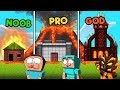 Minecraft - VOLCANO BASE CHALLENGE! (NOOB vs. PRO vs. GOD)