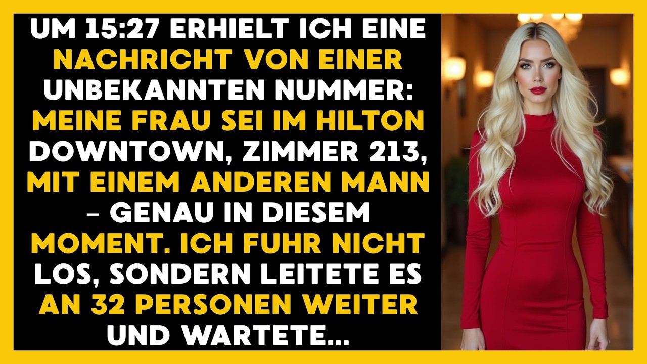 Um 15:27 Kam Eine Nachricht: Meine Frau Sei Im Hilton Mit Einem Anderen Mann, Ich Wartete mein Plan