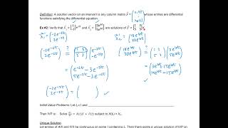 Diff Eq 8.1 Notes: Preliminary Theory - Linear Systems