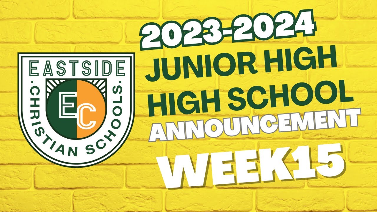 Week 15 Announcements 