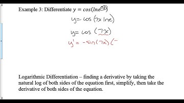 Log Properties Def e Logarithmic Differentiation