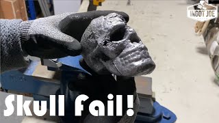 Petrobond Sand Cast Of Skulls In Aluminium Bronze Fail!. Melting Metal - Home Furnace.