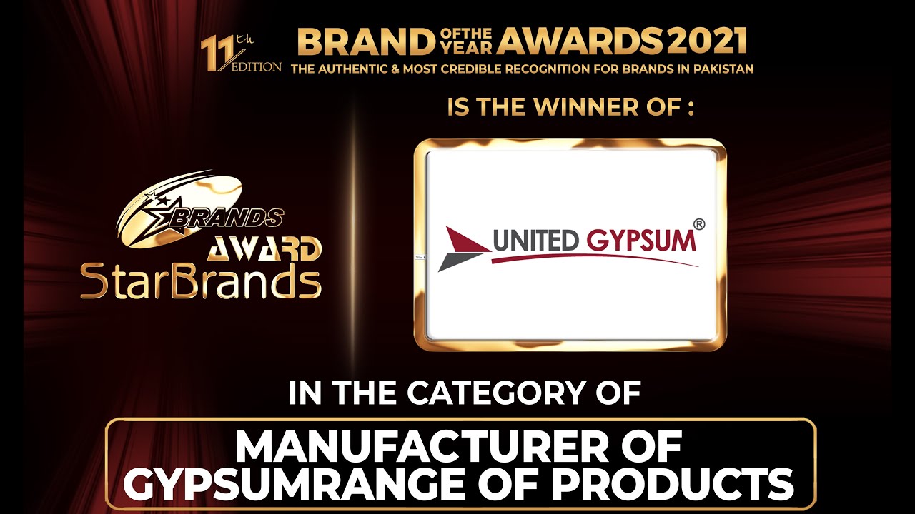 United Gypsum | Star Brand of Pakistan Award | In the Category of Manufacturer of Gypsum Range......