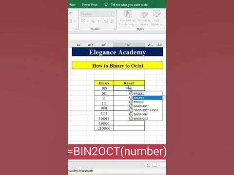 Convert Binary to Octol No #excel #msexcel #shortsvideo #shorts # ...