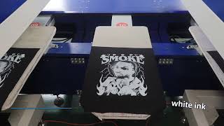 HJD oval screen printing machine with pretreatment, hybrid dtg.