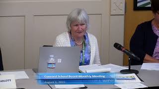 Concord School Board Monthly Meeting 8-1-22