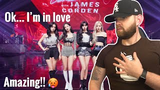 [American Ghostwriter] Reacts to: BLACKPINK- Pretty Savage Live on James Corden- Reaction-  Wow!