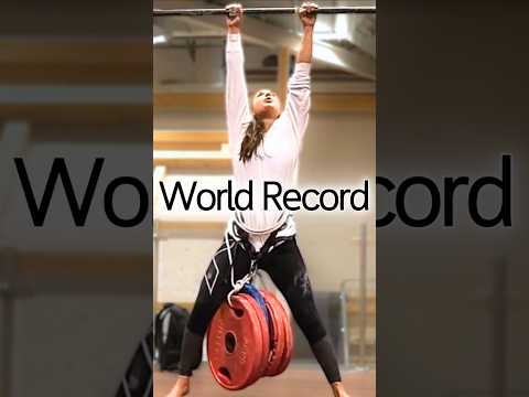 The World's Heaviest Pull Up (Woman) #pullup #worldrecord #calisthenics #fitness