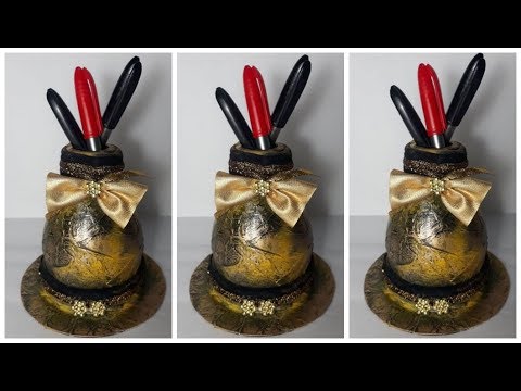 COMO FAZER UM PORTA CANETA COM CD - (Ateliê da Lê)