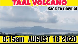 TAAL VOLCANO UPDATE AS OF 9:15AM AUGUST 18 2020 | NORMAL STEAMING AT ALERT LEVEL 1