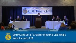 Conduct of Chapter Meeting LDE - State Finals 2019