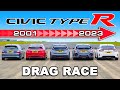 Honda Civic Type R Generations DRAG RACE