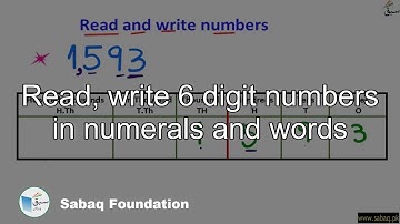 Read, write 6 digit numbers in numerals and words, Math Lecture | Sabaq.pk