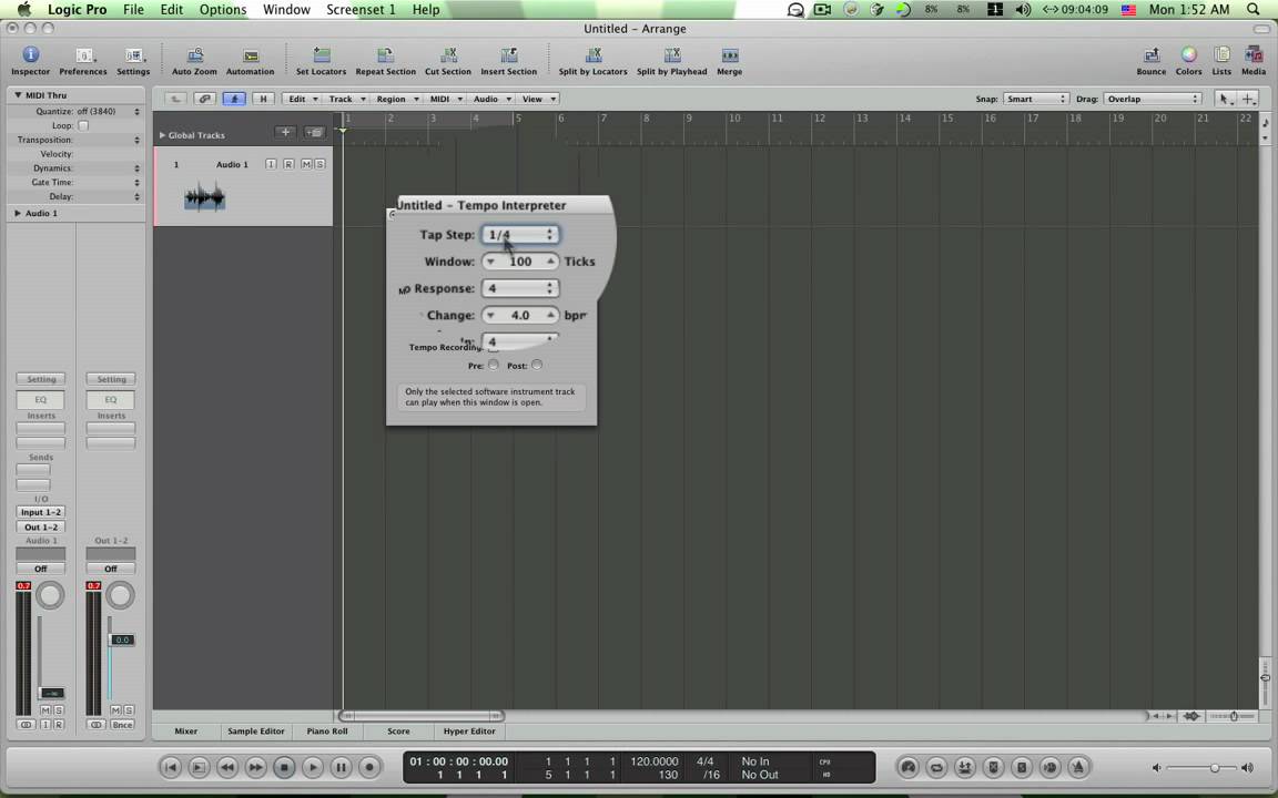 Logic Pro Lessons 007 How to Tap Tempo YouTube