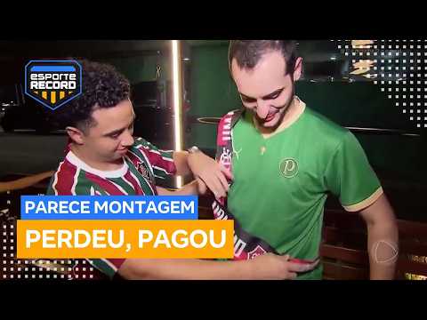 Já viu isso? Tricolor coloca faixa de campeão do Flamengo em palmeirense
