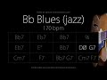 Bb blues jazzswing feel 170 bpm  backing track