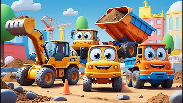 Let’s Build Together! 🚧 Construction Vehicles Song for Kids | 3D Animation