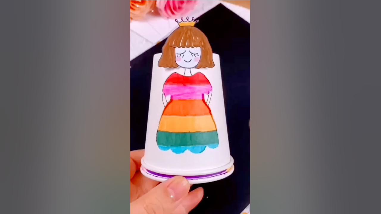 paper-cup-ideas-for-kids-cute-princess-papper-craft-handmade